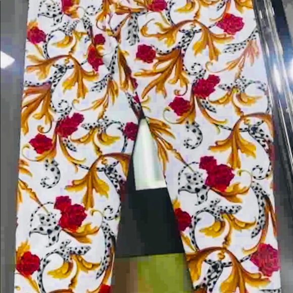 Versace leggings US (L). White, red, black and gold